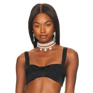 Lovers + Friends Small Kent Black Bralette Top Sleeveless Crop Hook Closure